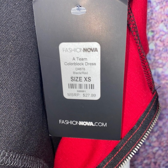 Brand New Fashion Nova red and black mini dress! - Picture 4 of 4